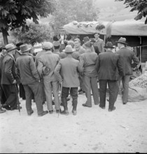 Horse market of Chaindon-Reconvilier, market vendor, 1941