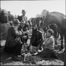 Horse market of Chaindon-Reconvilier, picnic, 1954