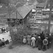 Displacement of an old wooden bridge; 1952