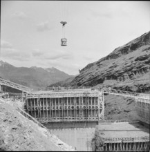 Zervreila dam: building site 1956