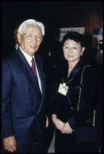 Akio Morita and his wife at the WEF in Davos, 1993