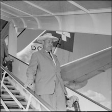 Football WC 1962: Swiss national team returning from Chile; Coach Rappan