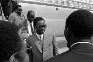 General Mobutu arriving at the Geneva airport, 1968