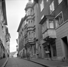 Cobbled Alley way in Zurich's old town; 1941