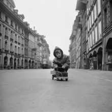 Boy with Toy Car in the Old Town of Bern