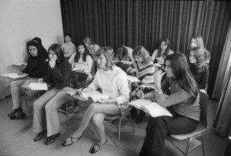 Class at girls' high school, Villeneuve, 1971