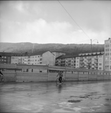 Bienne, building site of the congress building; 1961