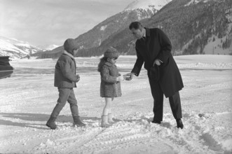 Reza Cyrus and Farahnaz Pahlavi in St. Moritz, 1968