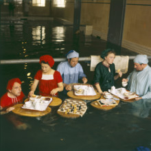 Participants of the Thomas Cook anniversary trip in Leukerbad, 1963