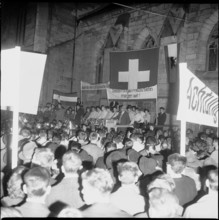 Hungary revolt: demonstration at 5th anniversary, Zurich 1961