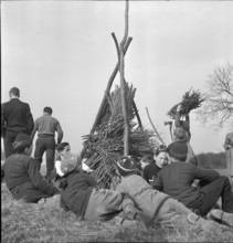 Symbolic burning of winter in Biel-Benken, circa 1948