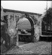 Travers, arch, parish hall gate; 1950