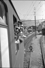After WW2: arrival of American soldiers in Lucerne, 1945