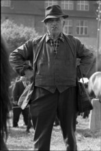 Man at the horse market of Chaindon-Reconvilier, 1969