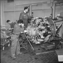 Radial engine, engine test stand of Swissair, Kloten 1961