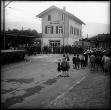 Open-air concert of Knabenmusik Wartau, Trübbach station 1961