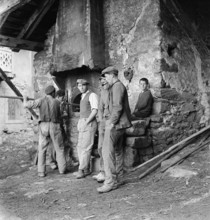 Baking bread in a Valais village, 1941