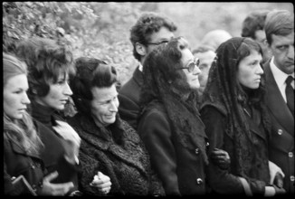 Jo Siffert's funeral, Friborg 1971; widow Simone Siffert-Guhl