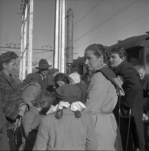First refugees from Hungary at Buchs train station 1956