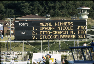 Olympic Games Seoul 1988: scoreboard showing third place of Stückelberger