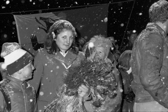 Celebration for downhill world champion Annerösli Zryd, Adelboden 1970