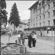 Federal councilors visiting St. Niklaus, Valais; 1957
