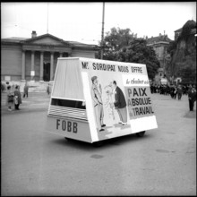 Irony at May Day demonstration in Geneva 1959