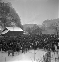 9th Burgdorf inland horse market with market hall, 1944