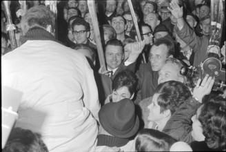 Reception of Alois Kälin, second in the Nordic combined in Grenoble