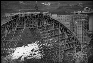 Bridge under construction, San Bernardino road 1967