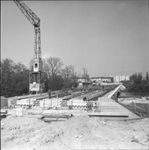 Bridge over the Pine under construction; 1960