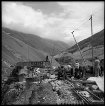 Furka-Oberalp, Wiler bridge under construction; 1955