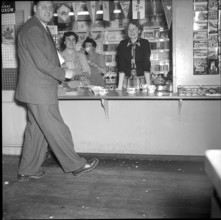 Bar in transit hall of Zurich airport 1953