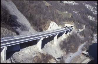 Building site Seelisberg tunnel, 1980
