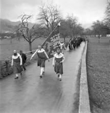 Standard-bearer of Nidwalden voter's meeting parade 1941