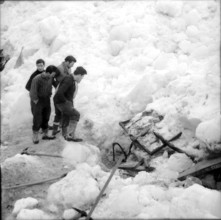 Mattmark Glacial Ice Avalanche; search for missing workers, persons; 1965