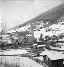 Church and village of Fiesch 1950