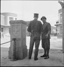 Swiss border in Chiasso, end of war, 1945