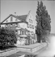Building in Stein am Rhein, Rhine shore 1950