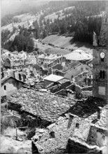 After World War 2: destroyed village Lanslebourg, 1945