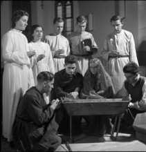 Young people playing nativity in 1944