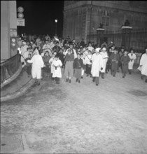 Nightly procession with cowbells on Fat Thursday, 1944