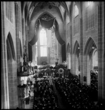 WW 2: Memorial service for US president Roosevelt, Berne 1945