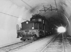 Locomotive in Gotthard tunnel