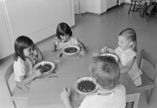 Children eating, day nursing in Lusanne 1973