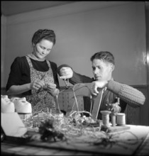 Manufacturing of the hats for Silvesterchlausen in Urnaesch, 1945