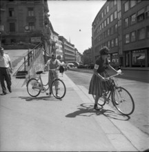 Bike riding test in Zurich, 1953