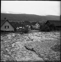 Schmerikon, mud avalanche after heavy rains; 1953