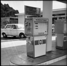 Gas station in Stans 1971 with slot machine