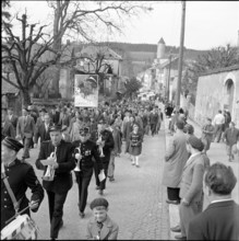 Demonstration of Ajoie farmers, 1957